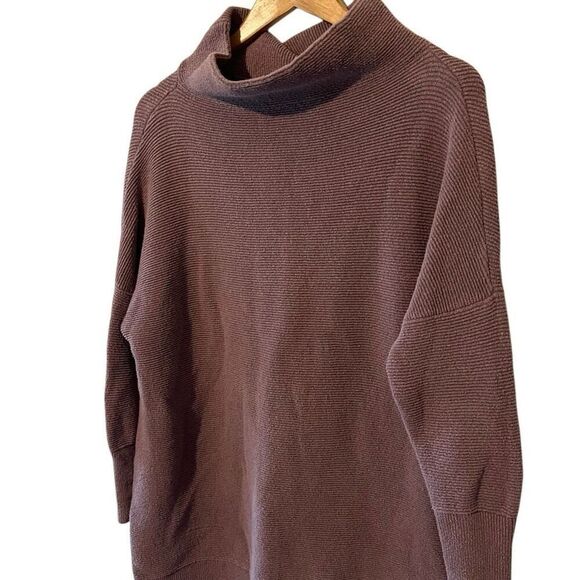 Free People Ottoman Slouchy Tunic Size Small oversized sweater ribbed knit mock - Picture 5 of 12